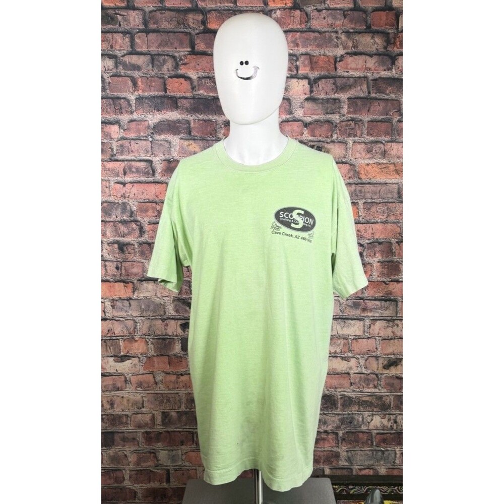 Fruit of the Loom Heavy Cotton Men’s Double-Sided Scorpion Trucking Tee Green L